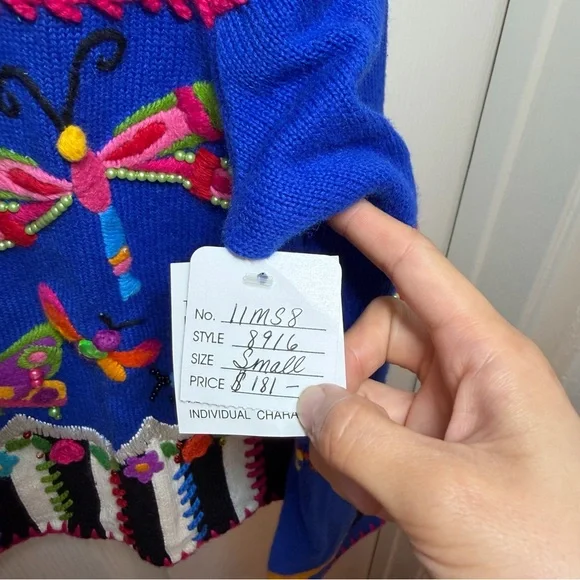 rare vintage michael simon butterfly sweater NWT - Picture 14 of 15